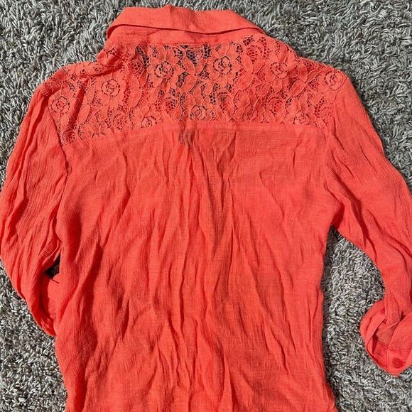 iZBYER Women's Pink Long Sleeve Collared Button-Down Top Size Small - Picture 8 of 8